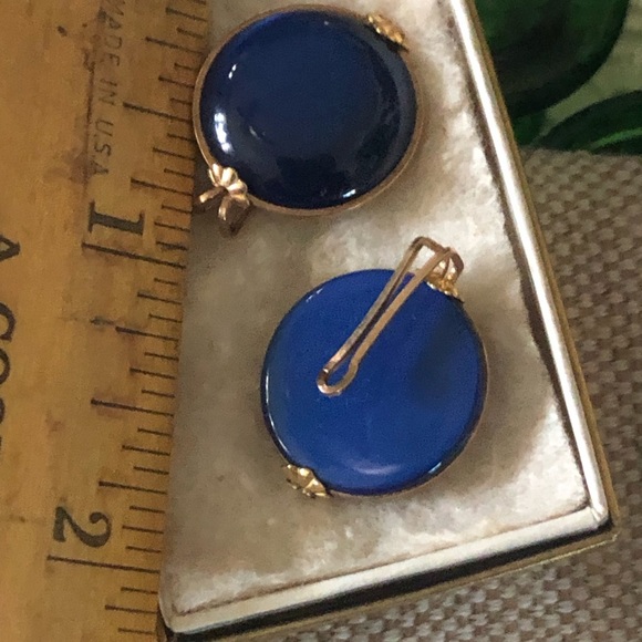 Vintage Cobalt Blue Cufflinks - Picture 2 of 7